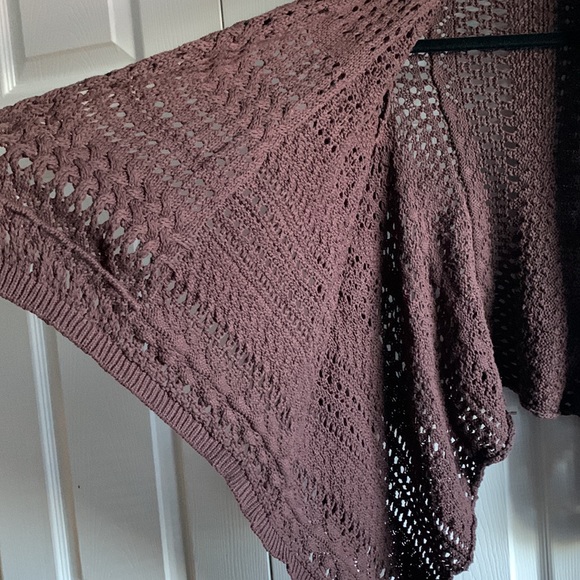 Moda International Brown Crochet Sweater / Cardigan - Size XS, 100% Cotton - Picture 4 of 6